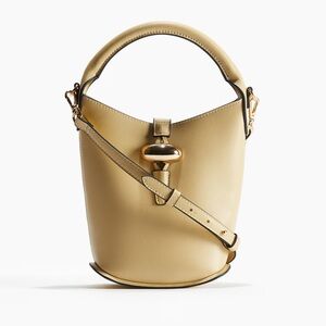H&M Cream Bucket Shoulder Bag with Gold Accent